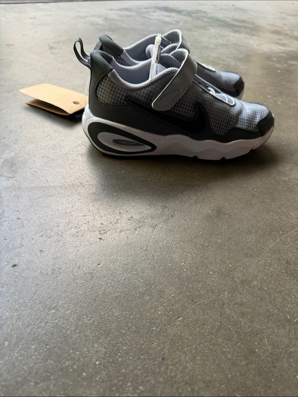 Kids Gray Athletic Sneakers with Hook-and-Loop Closure
